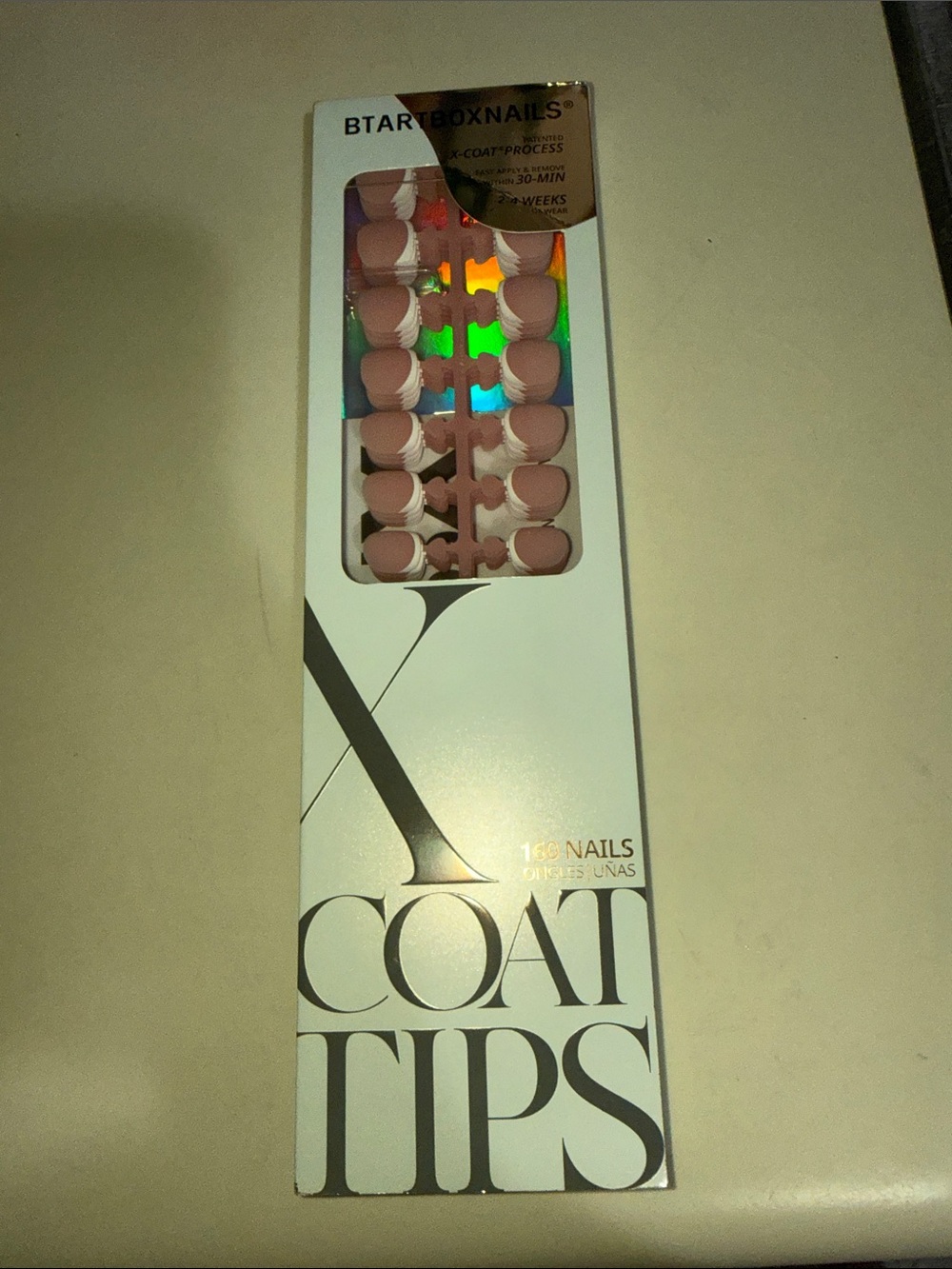 Pink Press-On X Coat Tips - Ready-to-Wear Women’s Nails